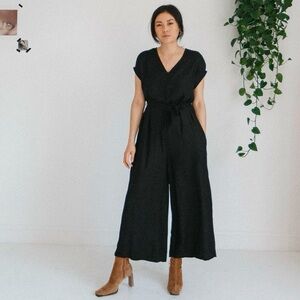Ali Golden Black Jumpsuit w/Belt, Medium